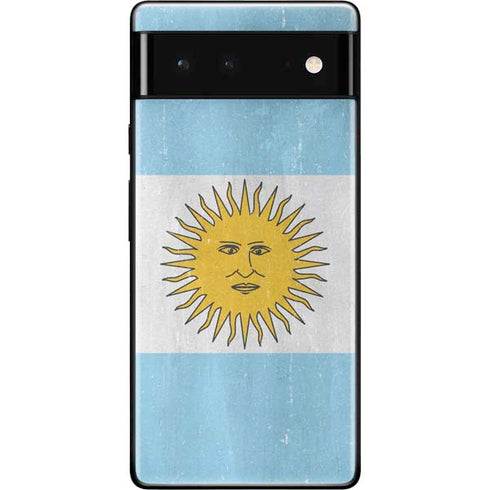 Argentina Flag Distressed Google Pixel 6 Skin